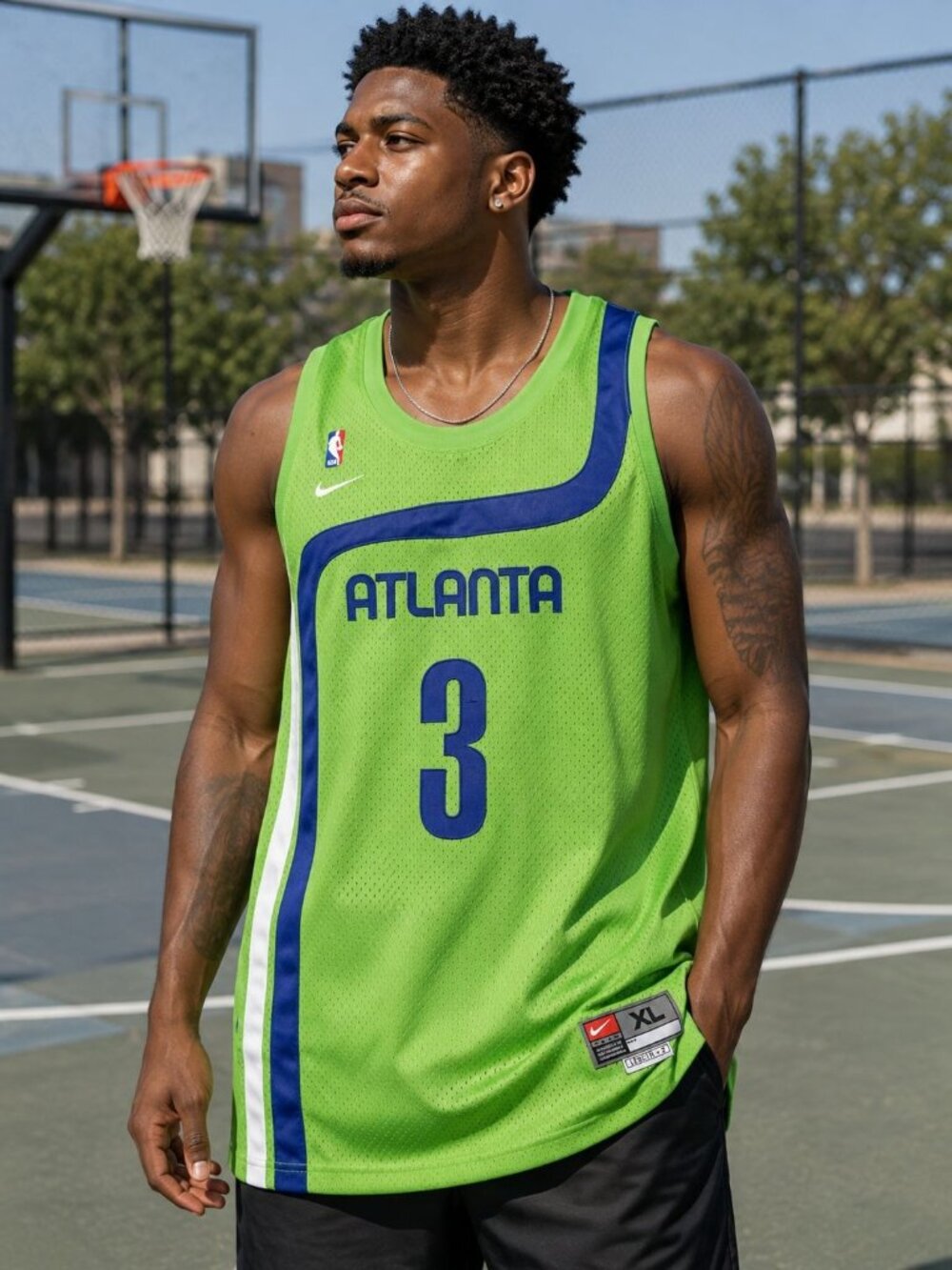 Vintage Nike Men's Shareef Abdur-Rahim Atlanta Hawks Green Jersey #3 3 Size XL